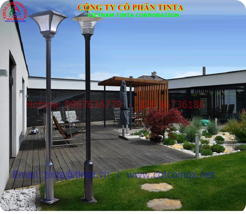 Sản xuất cột đèn sân vườn inox và mau cot den san vuon inox 304 tại tphcm, bảng báo giá rẻ nhất tp hcm, 