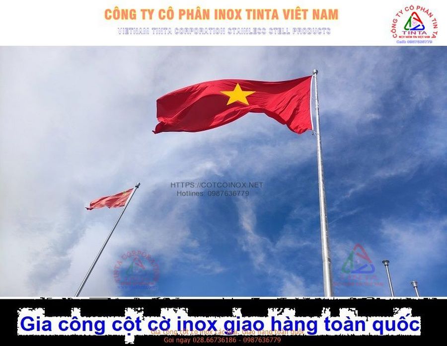 Cột cờ inox 304 cao 5 6 7 8 9 10 11 12 15 18 20 mét dùng ngoài trời để nhận báo giá rẻ nhất liên hệ trực tiếp tại xưởng gia công inox tinta 247