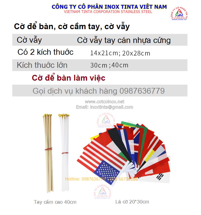 The handheld flag measures 20x30cm, printed in sharp detail on thick polyester fabric and mounted on a sturdy molded plastic stick — ideal for outdoor events.