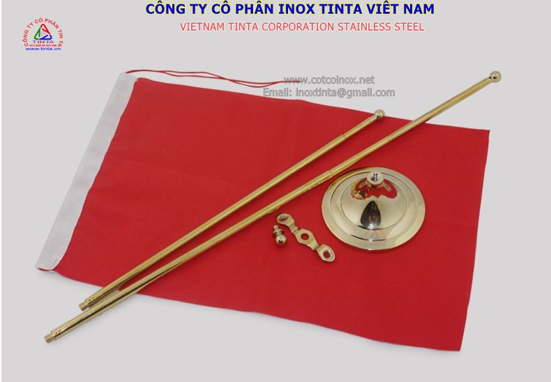 Đế cờ để bàn làm viêc và chân đế cắm cờ inox vàng hai nhánh kiểu V bằng kim loại vàng mua nhiều giảm nhiều và miễm phí giao hàng.