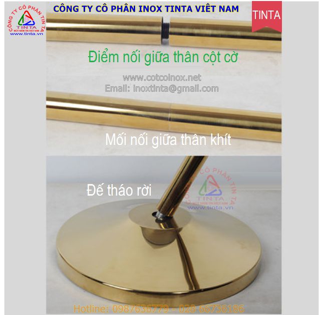Đế trơn đúc nguyên khối với họa tiết sắc sảo giúp tạo điểm nhấn nổi bật và giữ cho cột luôn vững chắc trên mọi bề mặt.