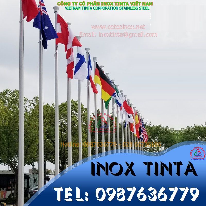 Các cột cờ inox tinta thường được sử dụng để trang trí hoặc làm đẹp cho không gian công cộng, sân vườn, khuôn viên, hay các công trình kiến trúc.