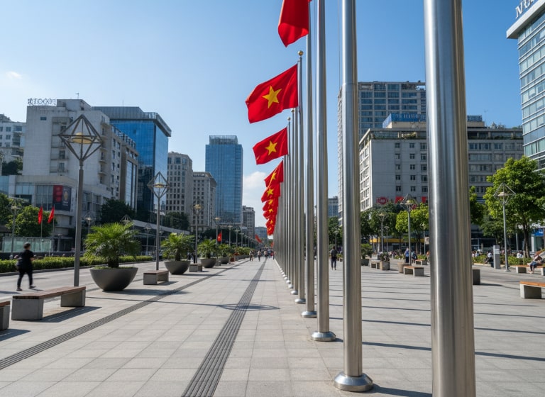 Cột Cờ Inox Không Gỉ Ngoài Trời