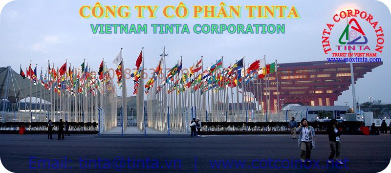 Mẫu cột cờ inox Bình Định đẹp nhất giá rẻ, Inox TinTa tại TPHCM cung cấp cot co inox Binh Dinh gia re.