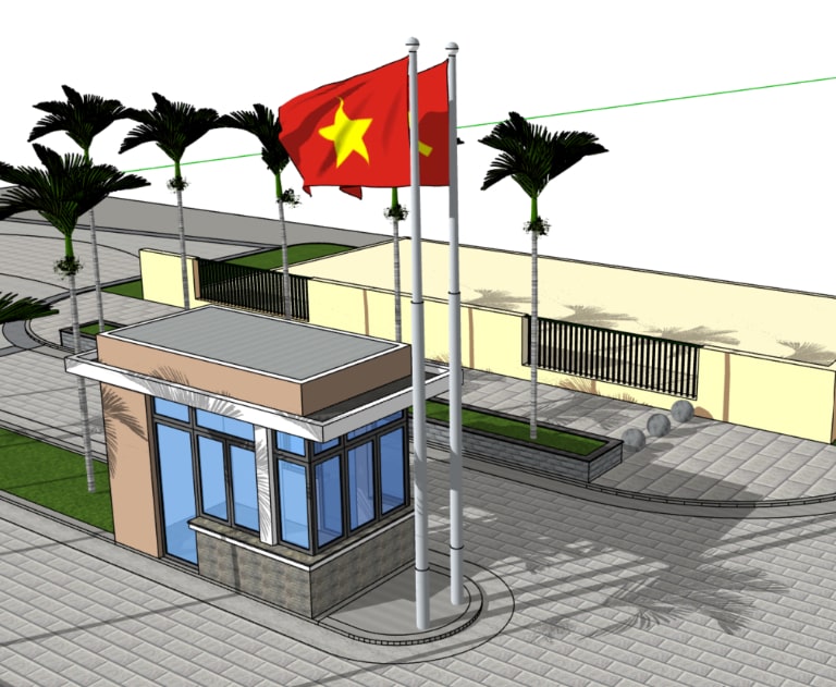 Cách chọn chiều cao cột cờ phù hợp với từng loại nhà