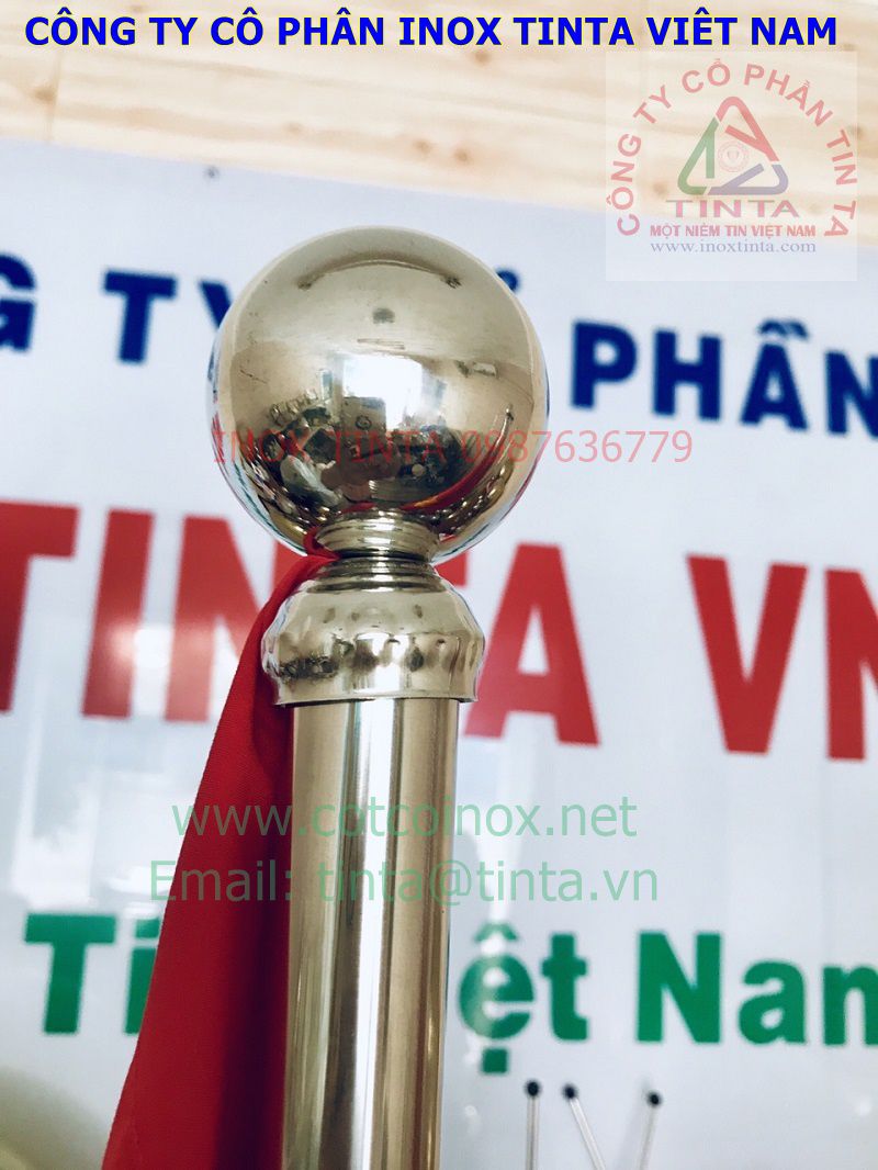 Cột cờ inox văn phòng giá rẻ nhất, gia công cột cờ inox 304 dùng trong văn phòng. Mau cot co inox van phong gia re, cột cờ inox TinTa.