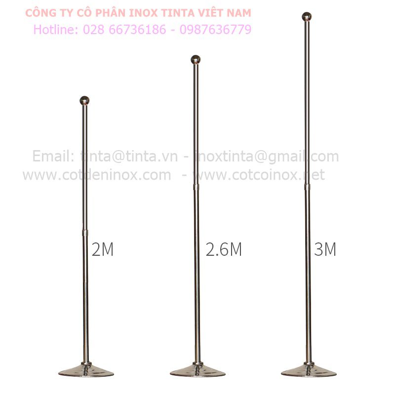 Cột cờ trong nhà. Mẫu cột cờ inox dùng trong văn phòng. Cot co inox van phong