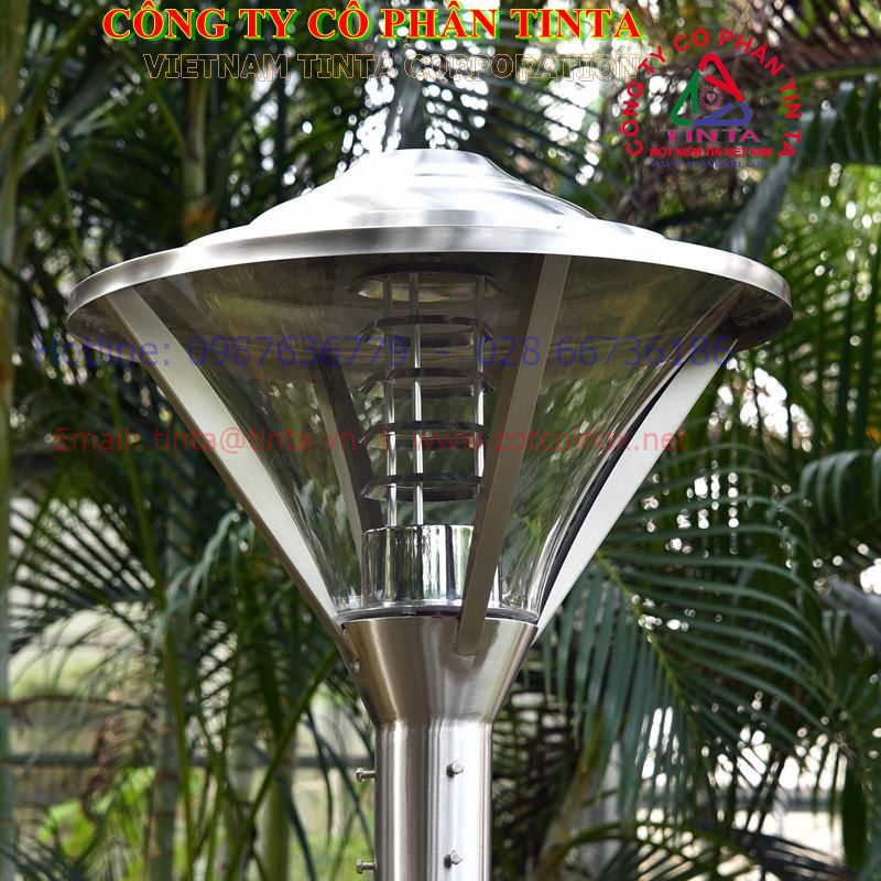 Cột đèn sân vườn Inox TinTa sản xuất cung cấp lắp đặt.