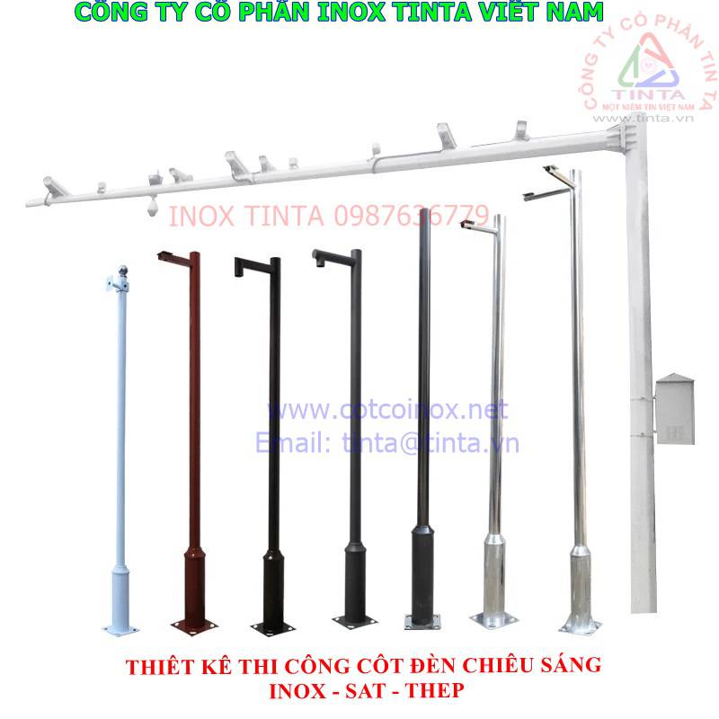 Bảng báo giá gia công cột inox 304, lắp đặt trụ wifi sus 316, thiết kế gia cong lap dat cot inox 304 tru wifi.