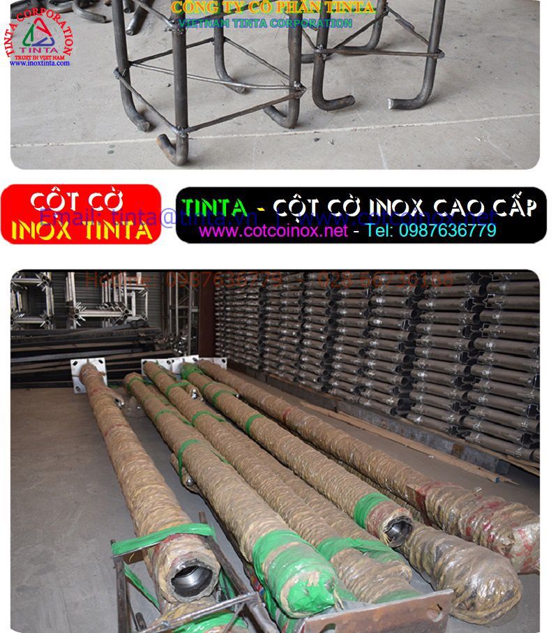 Gia công cột cờ inox tại xưởng. Thi công cột cờ inox Cà Mau, mau cot co inox Ca Mau noi mũi Cà Mau hình ảnh đẹp. Cot co inox tinTa .