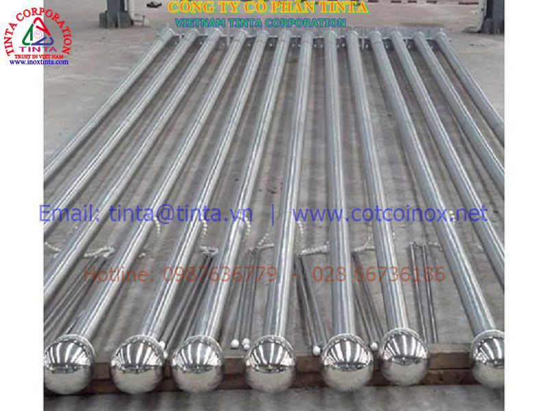 Cấu tạo cột cờ inox. Hướng dẫn cách làm cột cờ inox và cau tao cot co inox.
