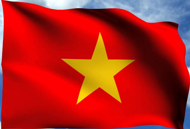 Lá cờ Tổ Quốc Việt Nam kích thước chiều rộng lá cờ bằng 2/3 chiều dài