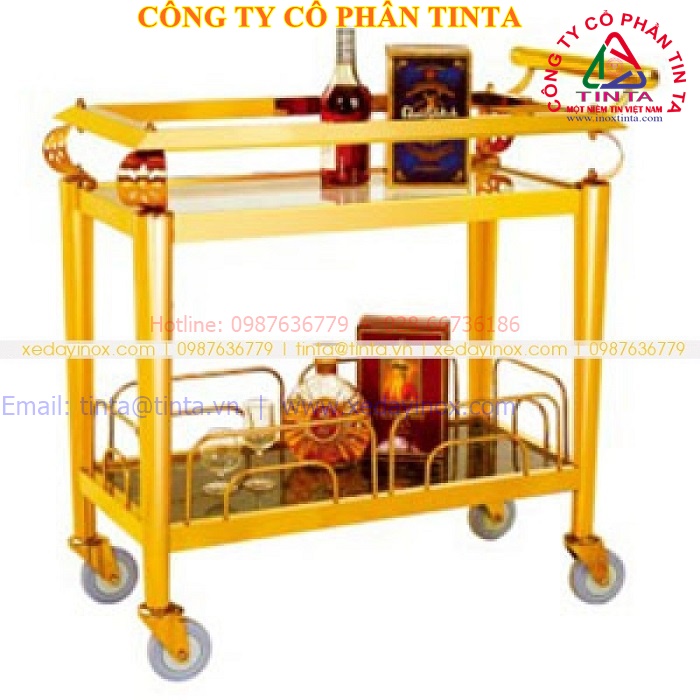 Mạ vàng xe đẩy. Gia công inox vàng. Nhận gia công inox vàng, xi mạ vàng inox toàn quốc.