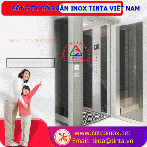 ỐP THANG MÁY ĐẸP INOX 304 VÀNG TITAN SX GIA CONG THEO YEU CAU