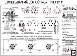 BẢN VẼ CỘT CỜ INOX CAD