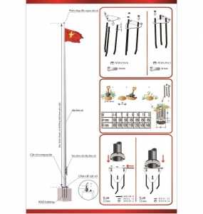 BẢN VẼ THIẾT KẾ CỘT CỜ INOX