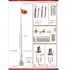 BÁO GIÁ CỘT CỜ INOX 304 CAO 6M 8M