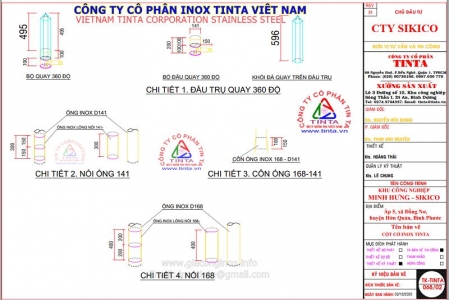 Công ty Cổ Phần Inox TinTa Việt Nam thiết kế thi công cột cờ inox. Phần 3