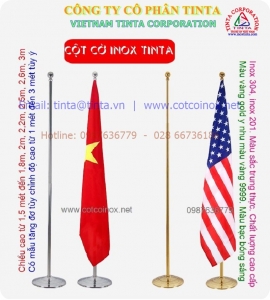 bán cột cờ inox vàng gương vip