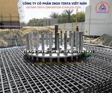 Tinta thiết kế thi công móng cột cờ inox