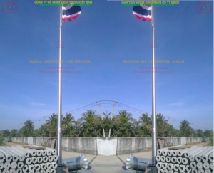 Thi công cột cờ inox cao 14 mét