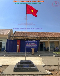 BÁO GIÁ CỘT CỜ INOX CAO 4 MÉT CHO TRƯỜNG HỌC, CÔNG VIÊN, NHÀ VĂN HÓA