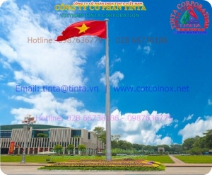 ƯU ĐIỂM CỘT CỜ INOX 304 ỐNG CÔN ĐÚC LIỀN MẠCH NGOÀI TRỜI TINTA